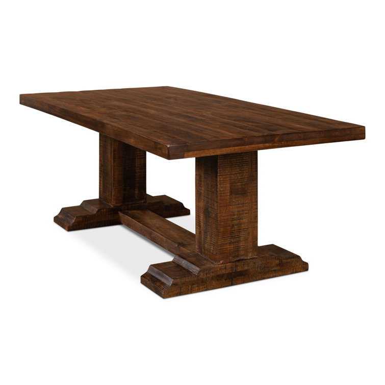 Raphael Rustic Brown Solid Mango Wood Rectangular Dining Table