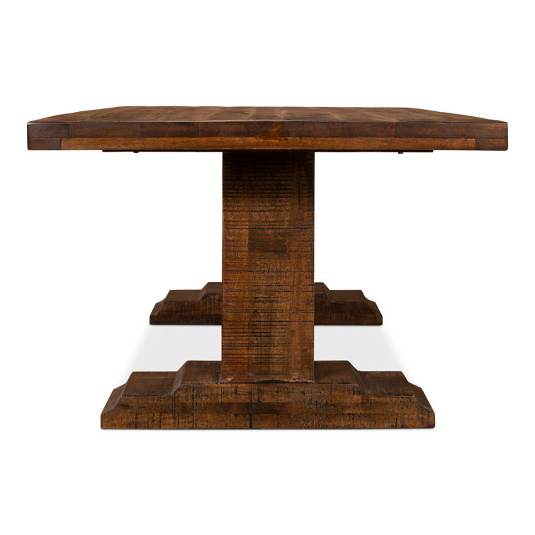 Raphael Rustic Brown Solid Mango Wood Rectangular Dining Table