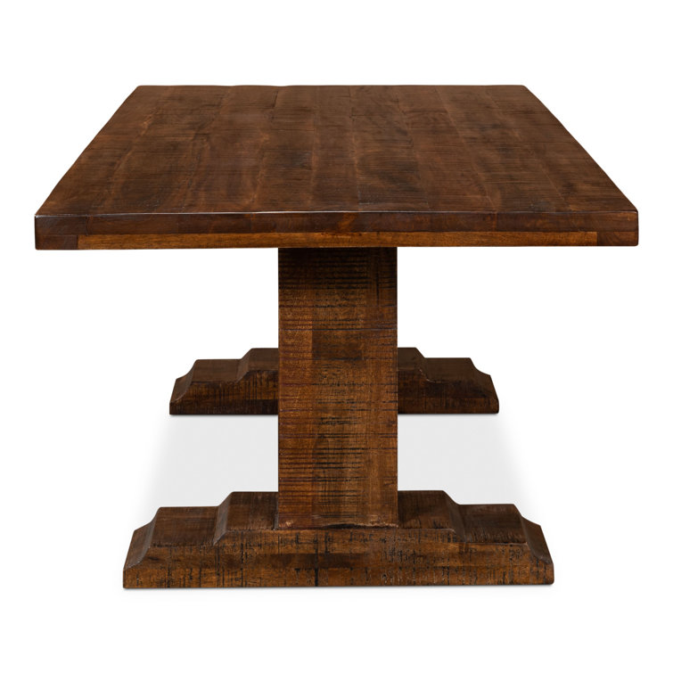 Raphael Rustic Brown Solid Mango Wood Rectangular Dining Table