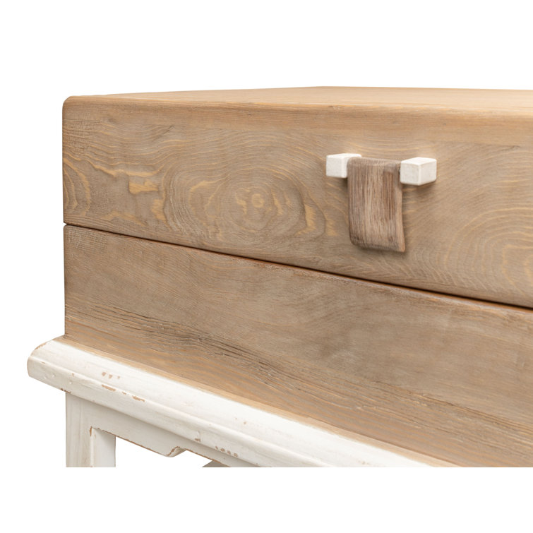 Traditional Gray Wood and Metal End Table with Storage