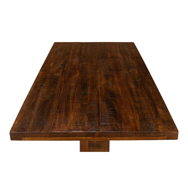 Raphael Rustic Brown Solid Mango Wood Rectangular Dining Table