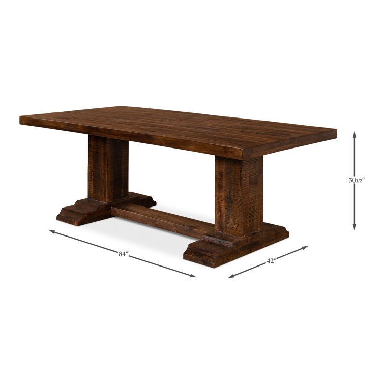 Raphael Rustic Brown Solid Mango Wood Rectangular Dining Table