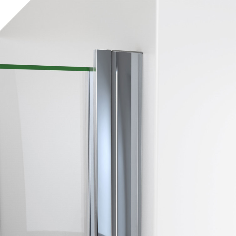 Chrome Semi-Frameless Swing Shower Door with Clear Glass