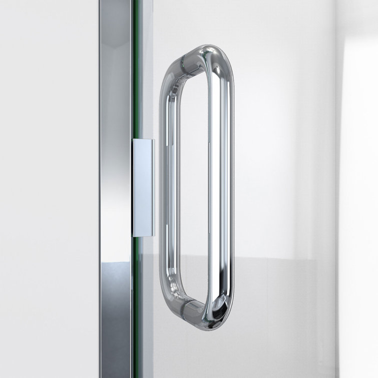 Chrome Semi-Frameless Swing Shower Door with Clear Glass
