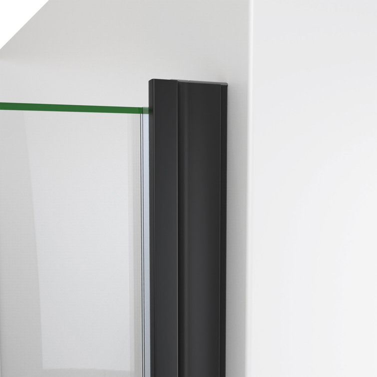 Matte Black and Clear Glass Semi-Frameless Shower Door