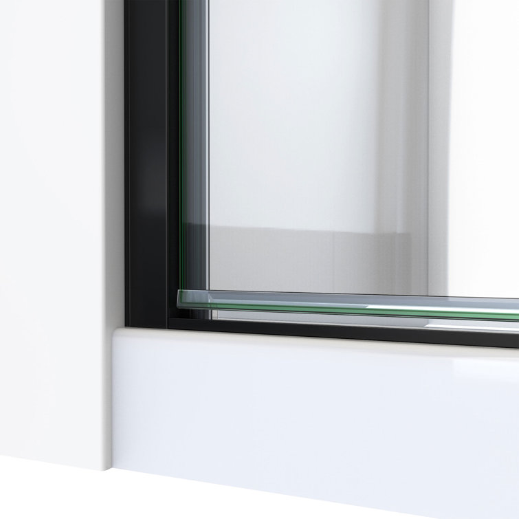 Matte Black and Clear Glass Semi-Frameless Shower Door