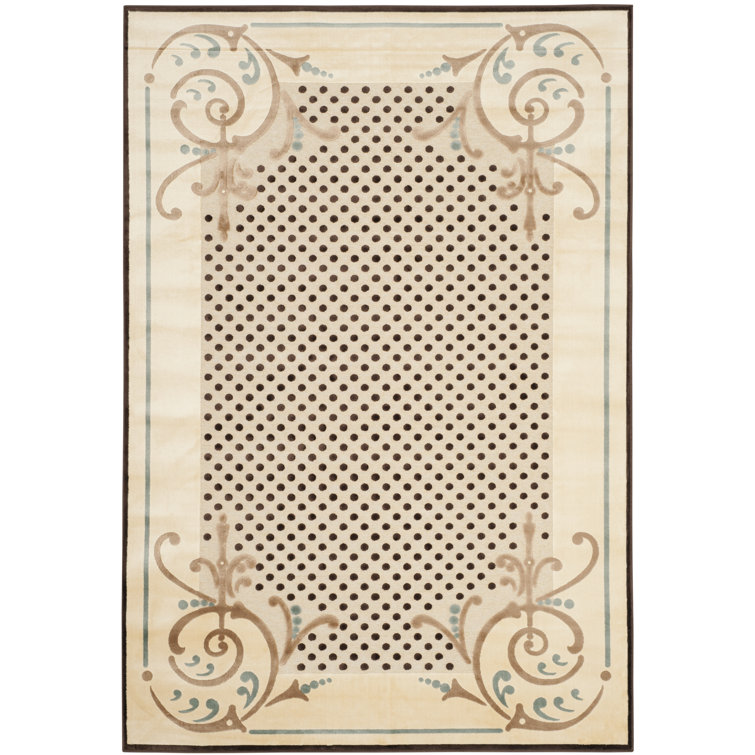 Handmade Brown and Cream Tufted Wool-Viscose Rectangular Rug