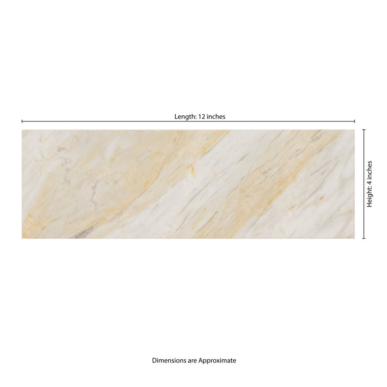 Athena Gold 4" x 12" Honed Marble Subway Tile