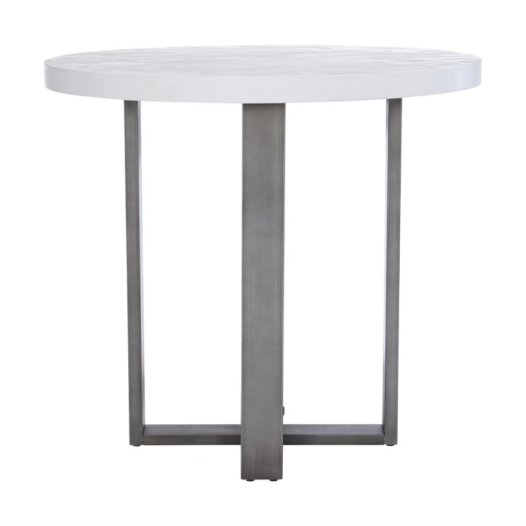 Flint Gray and Bone Concrete Round Counter Table
