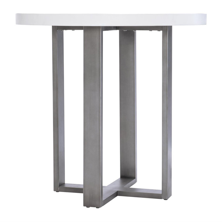 Flint Gray and Bone Concrete Round Counter Table
