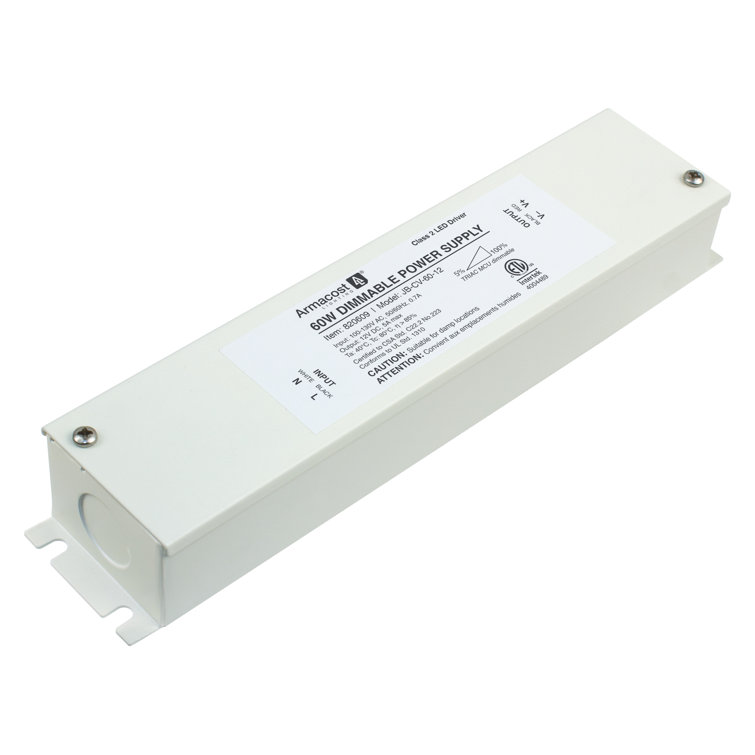 60W White Metal Dimmable LED Power Supply with Enclosure