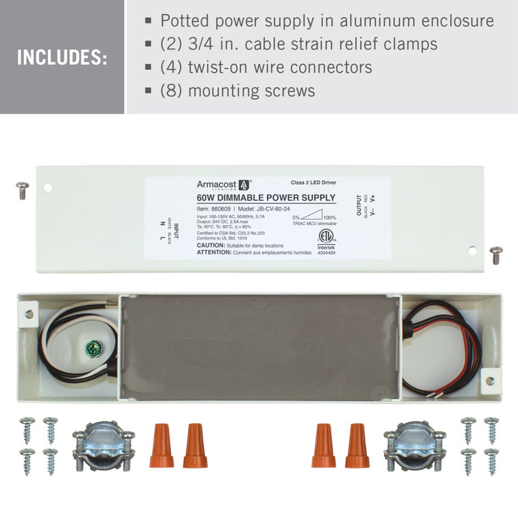 60W White Dimmable LED Driver with Enclosure