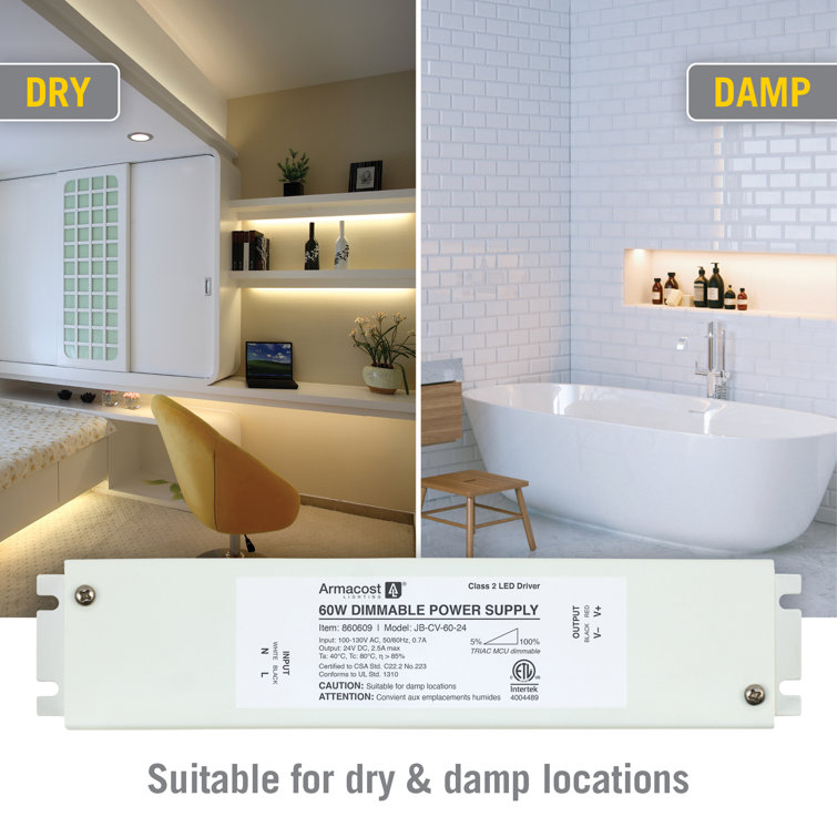 60W White Dimmable LED Driver with Enclosure