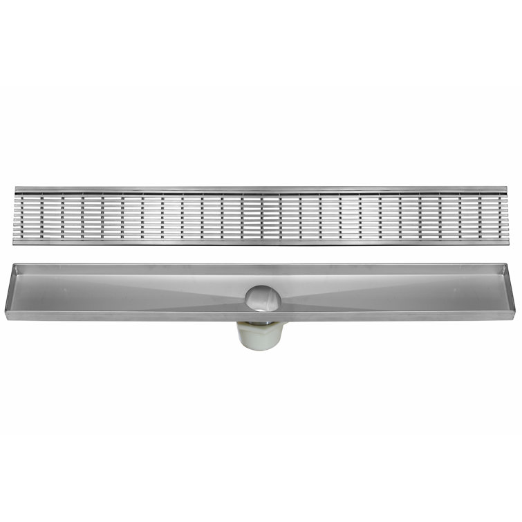 Champagne Gold Linear Shower Drain with Rectangular Grid
