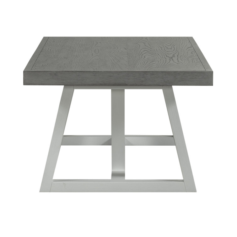 Palmetto Heights Rectangular Driftwood and Shell White Wood Cocktail Table