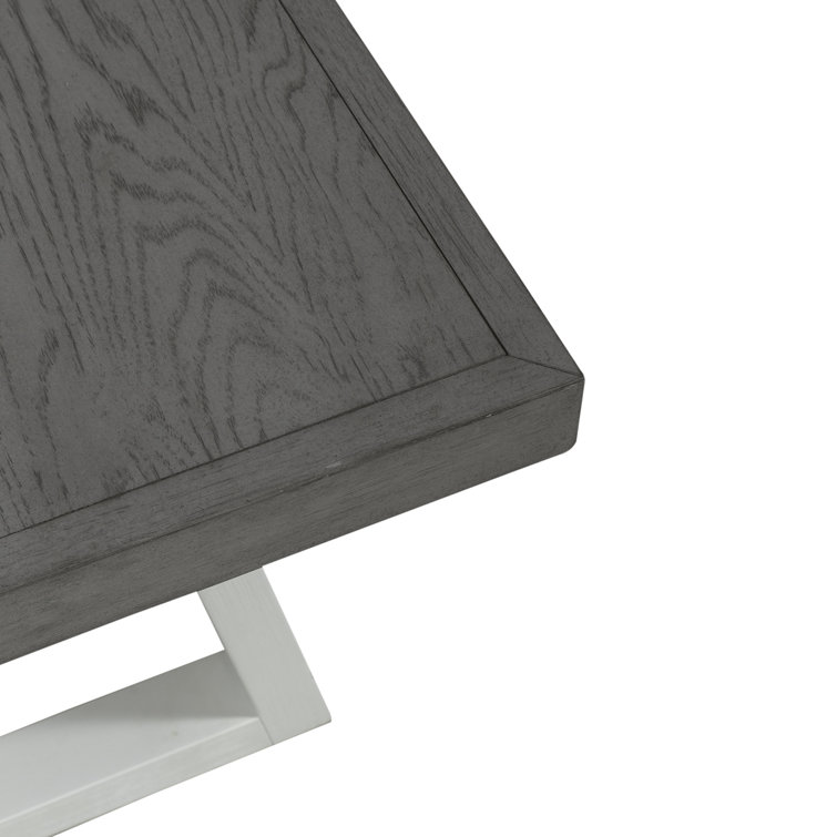 Palmetto Heights Rectangular Driftwood and Shell White Wood Cocktail Table