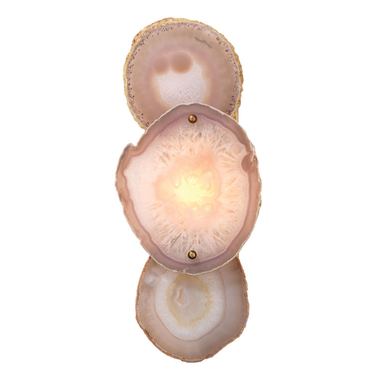 Natural Agate and Steel Direct Wired Sconce
