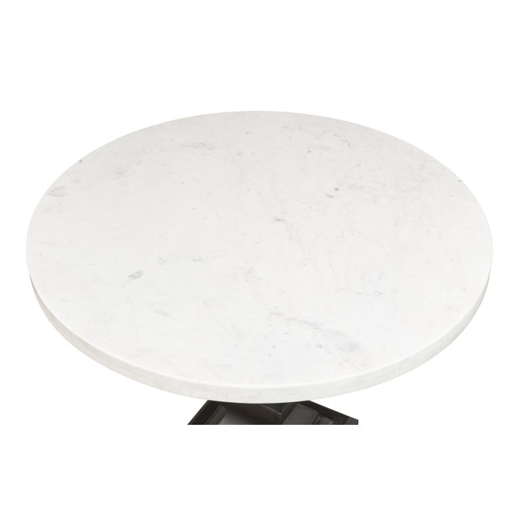 Haviland 40" Transitional Black Marble Round Dining Table