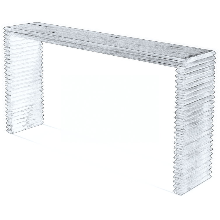 Stacked Dark Brown Solid Wood Console Table with Storage