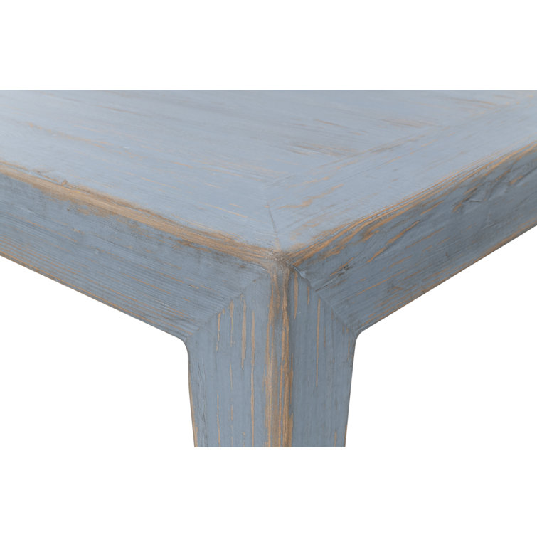 Blue Solid Pine Wood Square Coffee Table