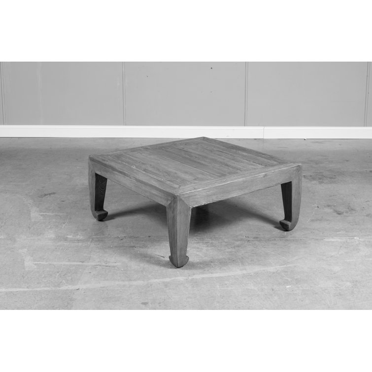 Blue Solid Pine Wood Square Coffee Table