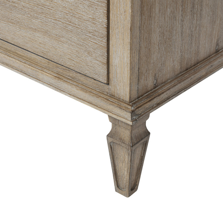 Mid-Century French-Inspired 6-Drawer Gray Dresser