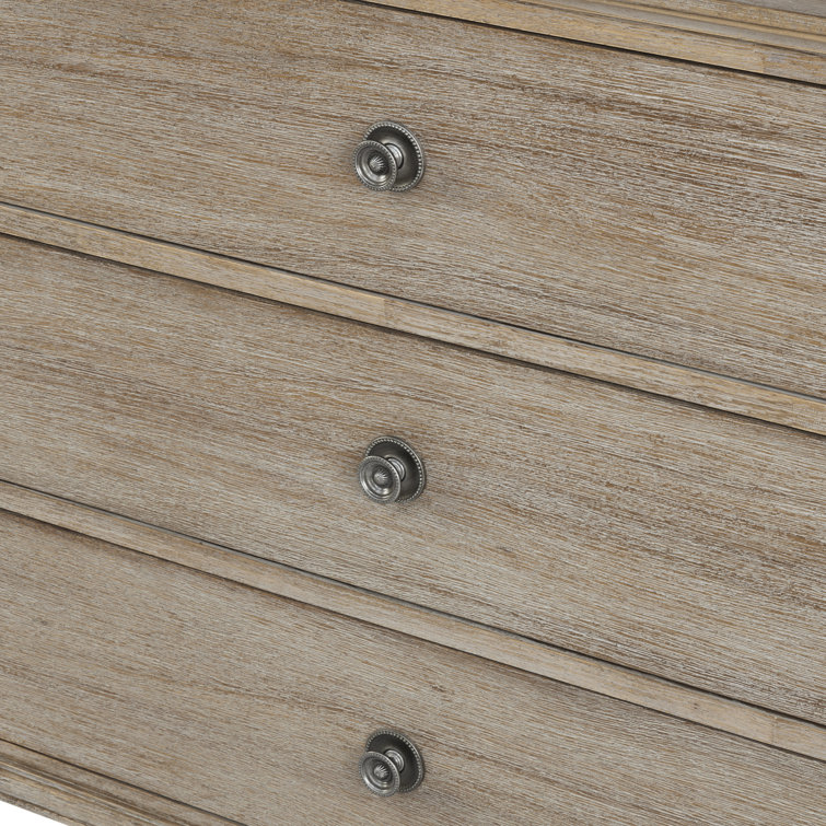 Mid-Century French-Inspired 6-Drawer Gray Dresser