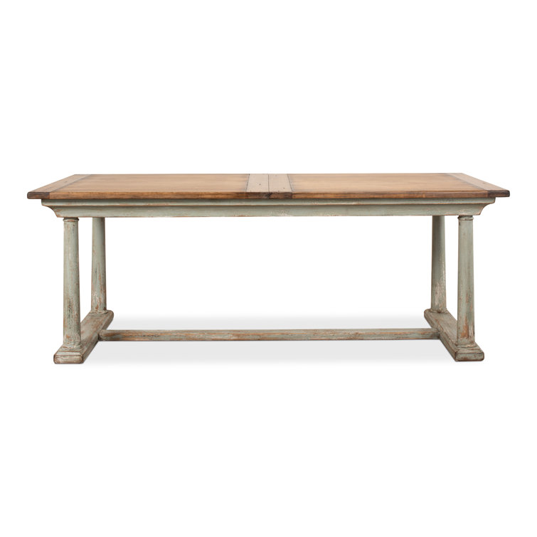 Amelia Extendable Pine Wood Dining Table with Sage Base