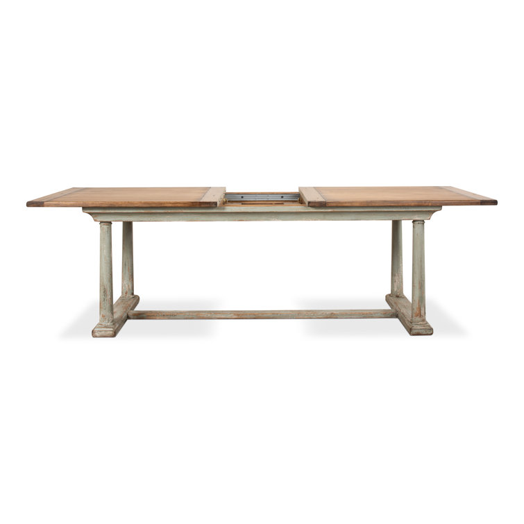 Amelia Extendable Pine Wood Dining Table with Sage Base