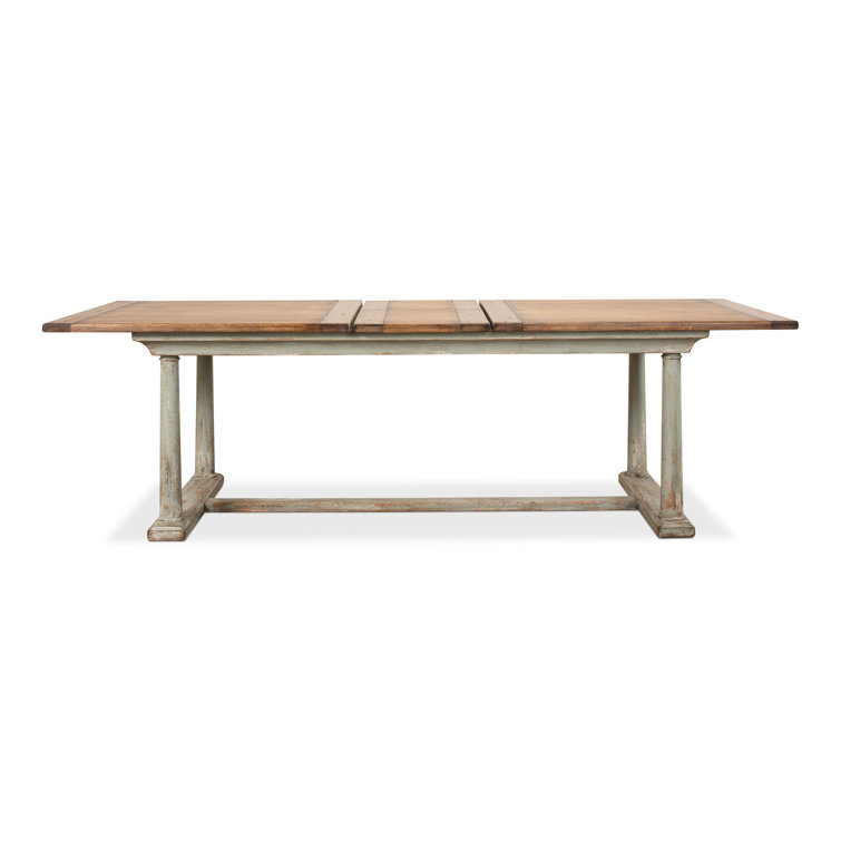 Amelia Extendable Pine Wood Dining Table with Sage Base