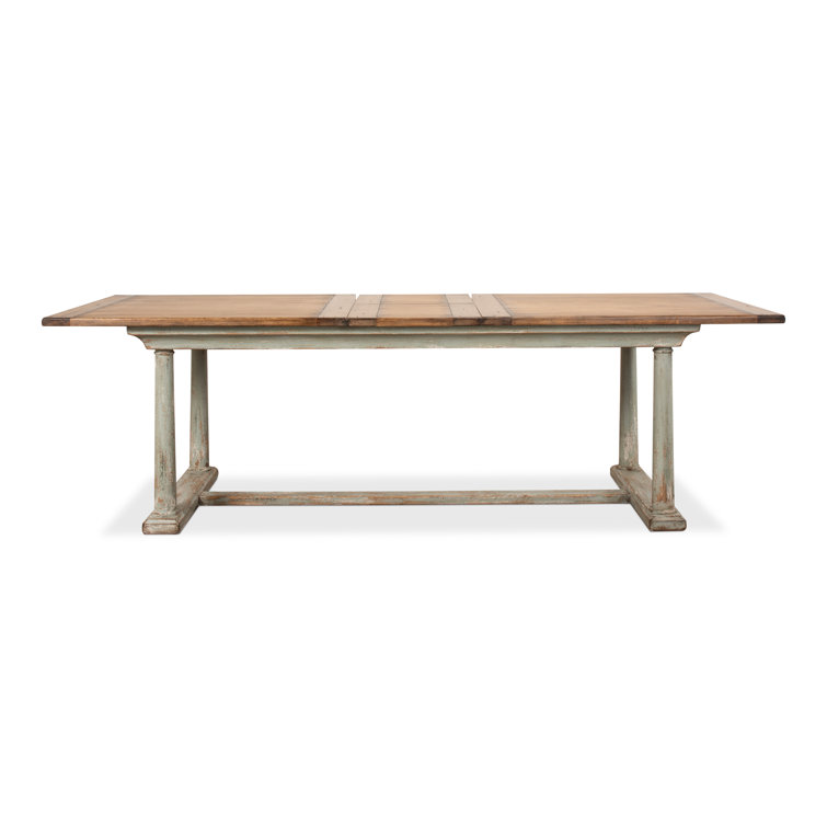 Amelia Extendable Pine Wood Dining Table with Sage Base