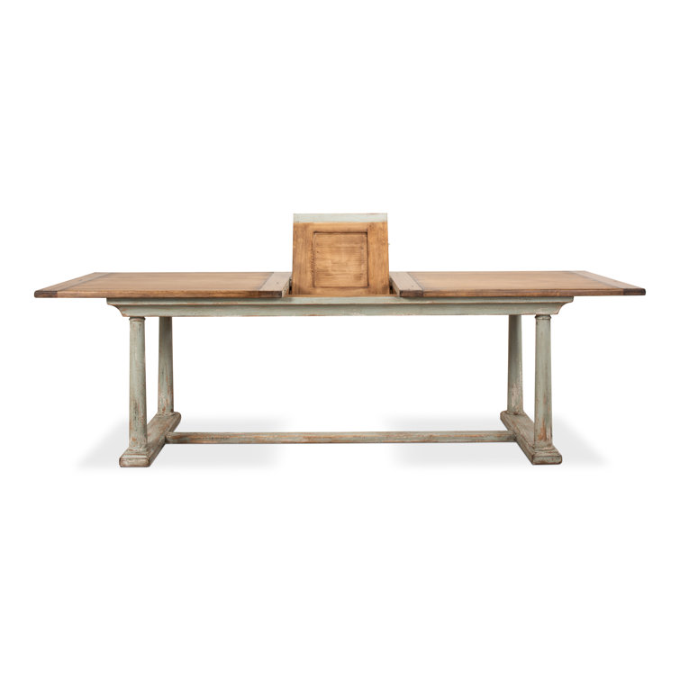Amelia Extendable Pine Wood Dining Table with Sage Base