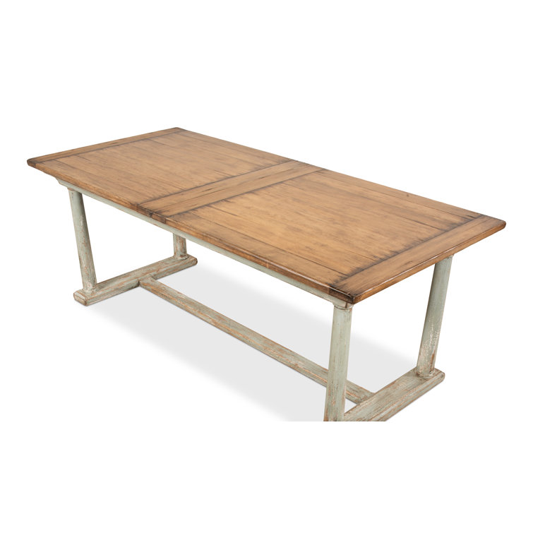 Amelia Extendable Pine Wood Dining Table with Sage Base
