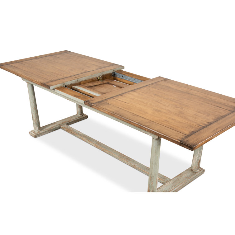 Amelia Extendable Pine Wood Dining Table with Sage Base
