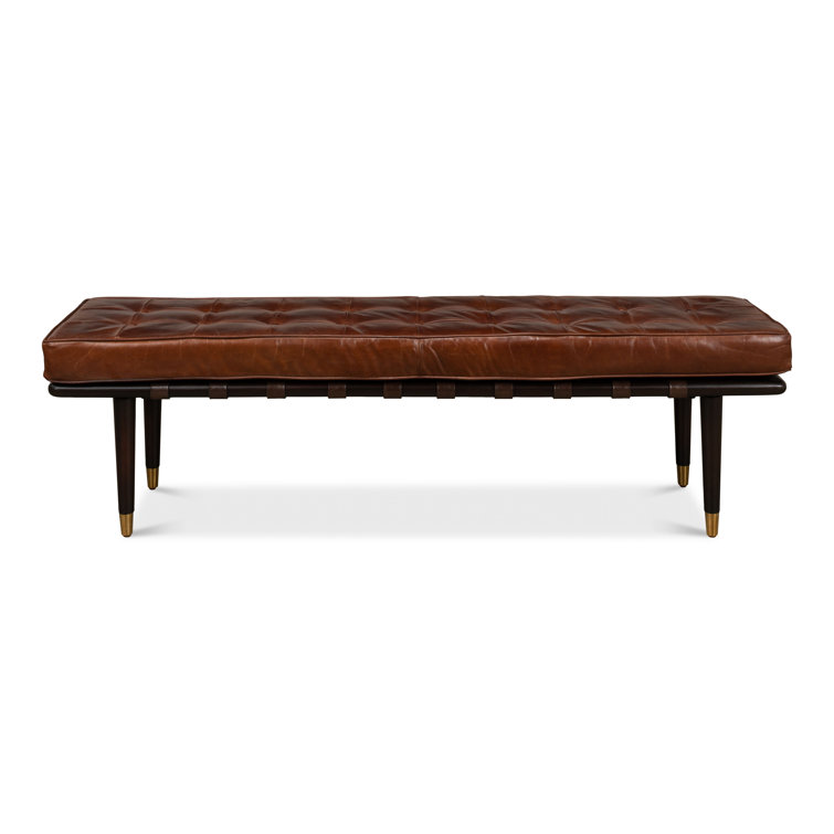 Prince Albert Genuine Leather Upholstered Bench