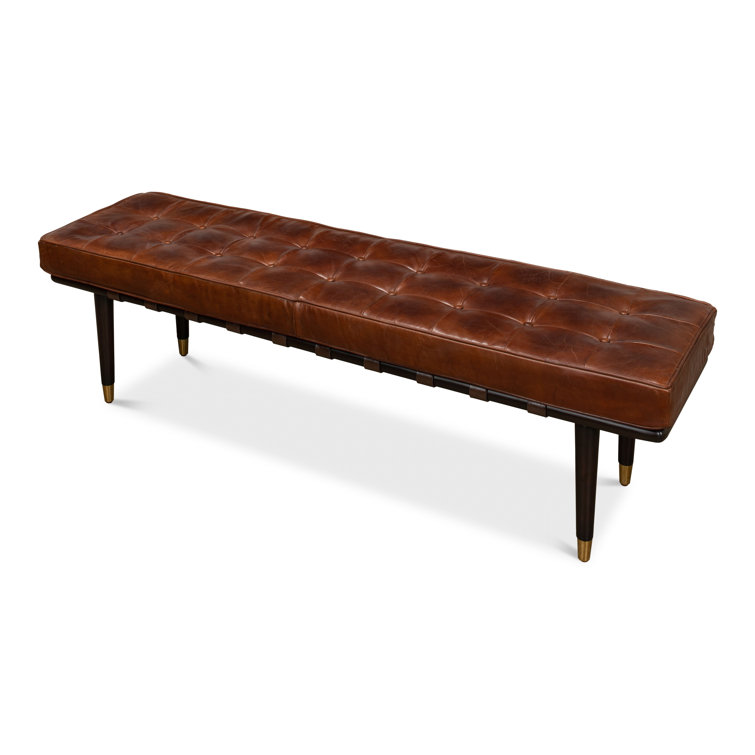 Prince Albert Genuine Leather Upholstered Bench