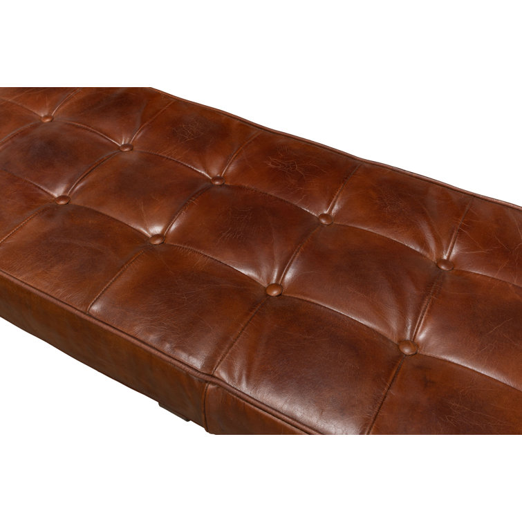 Prince Albert Genuine Leather Upholstered Bench