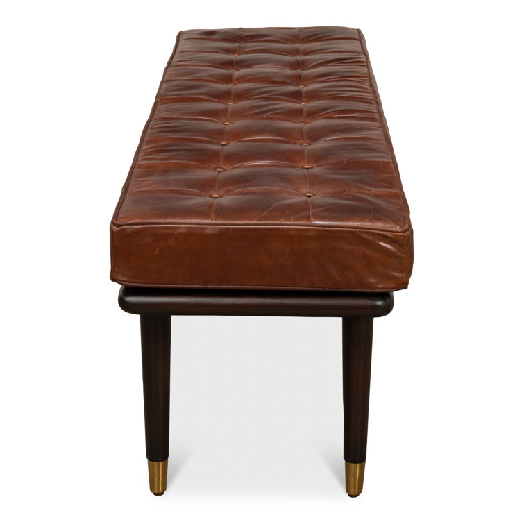 Prince Albert Genuine Leather Upholstered Bench