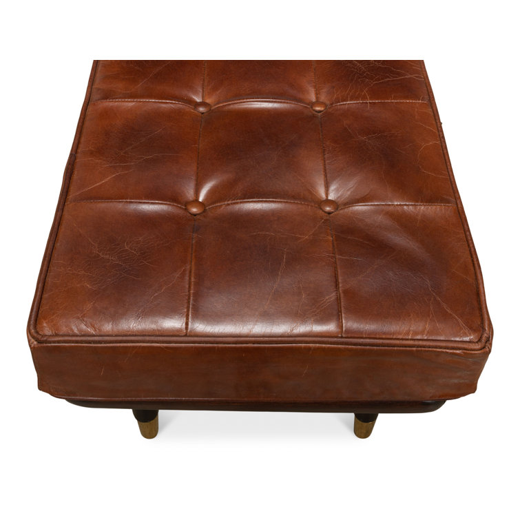 Prince Albert Genuine Leather Upholstered Bench