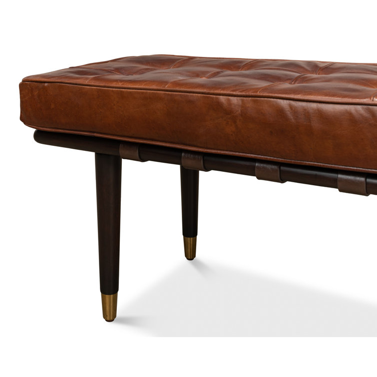Prince Albert Genuine Leather Upholstered Bench
