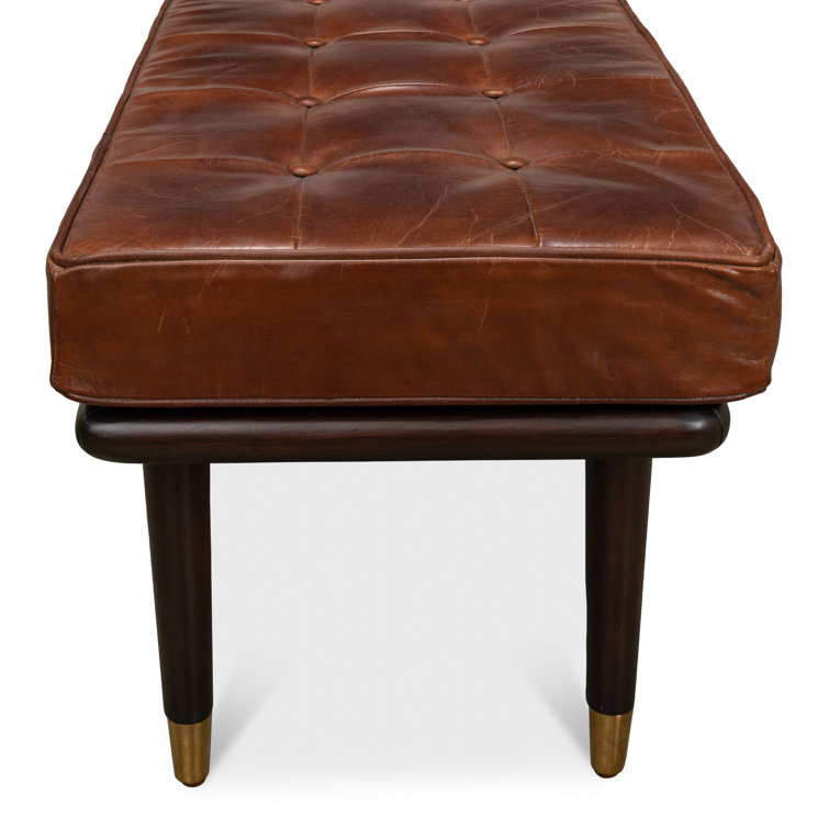 Prince Albert Genuine Leather Upholstered Bench