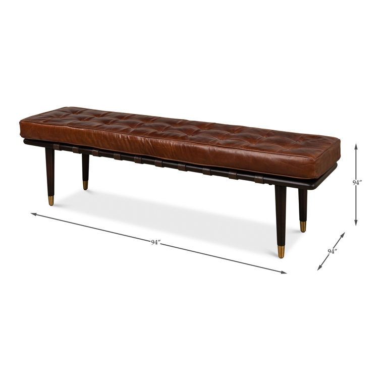 Prince Albert Genuine Leather Upholstered Bench