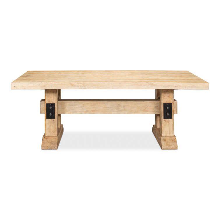 Massive Sienna Mango Wood Trestle Dining Table