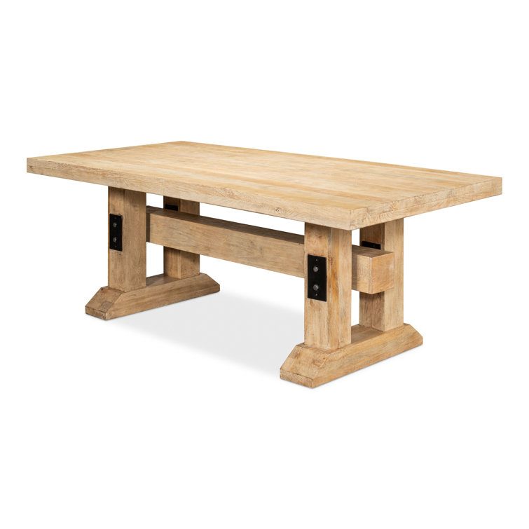 Massive Sienna Mango Wood Trestle Dining Table