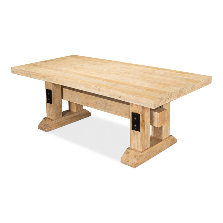 Massive Sienna Mango Wood Trestle Dining Table