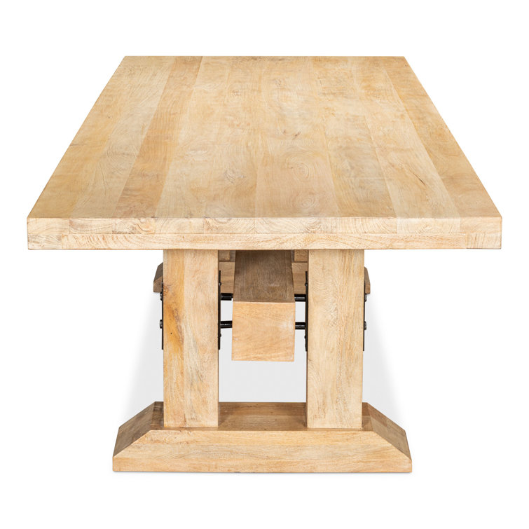 Massive Sienna Mango Wood Trestle Dining Table