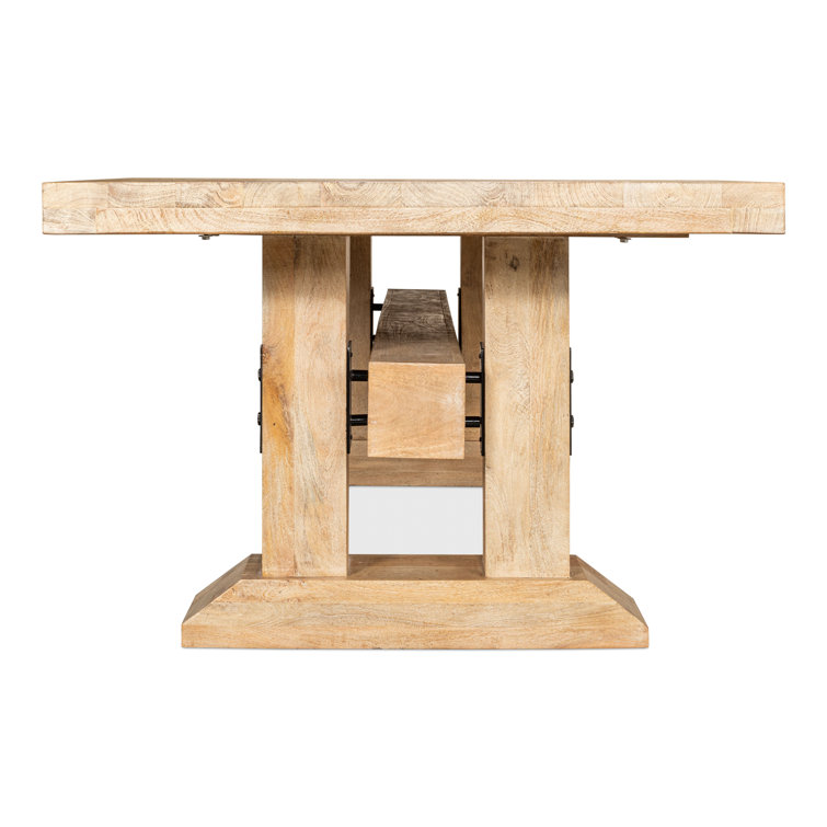 Massive Sienna Mango Wood Trestle Dining Table