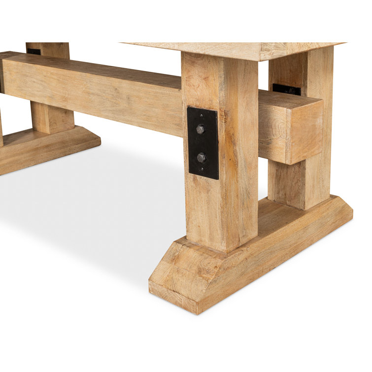 Massive Sienna Mango Wood Trestle Dining Table