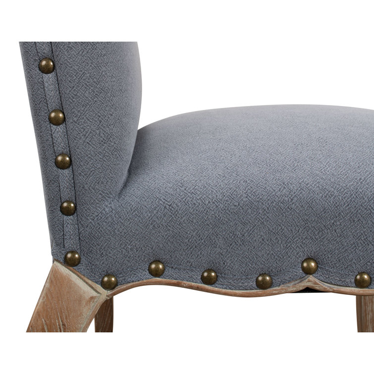 Thorne Blue Linen and Oak Upholstered Dining Chair (Set of 2)