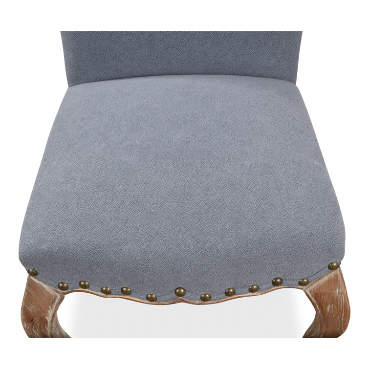 Thorne Blue Linen and Oak Upholstered Dining Chair (Set of 2)